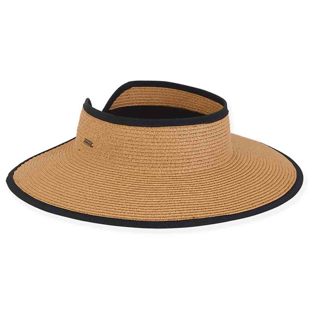 Del Mar Plata Roll Up Visor Hat with Printed Underbrim - Sun 'N' Sand Hats Visor Cap Sun N Sand Hats    