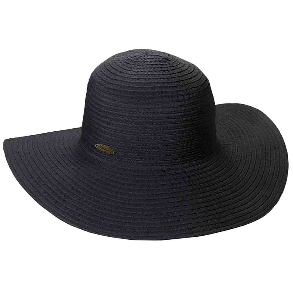 Deluxe Ribbon Floppy Beach Hat - Panama Jack Hats Black / Os