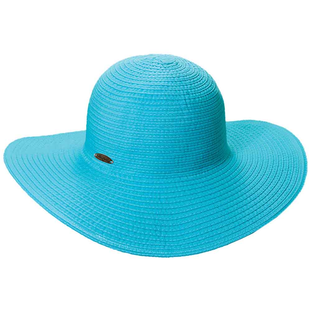 Deluxe Ribbon Floppy Beach Hat - Panama Jack Hats Wide Brim Sun Hat Panama Jack Hats PJL526-TUR Turquoise OS 