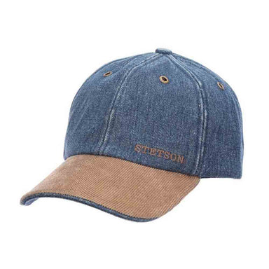 Denim Baseball Cap with Corduroy Peak - Stetson® Hats Cap Stetson Hats STW400 Blue OS 