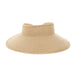Denim Ribbon Wrap Around Roll Up Sun Visor Hat - Boardwalk Style Visor Cap Boardwalk Style Hats da1825bg Beige  