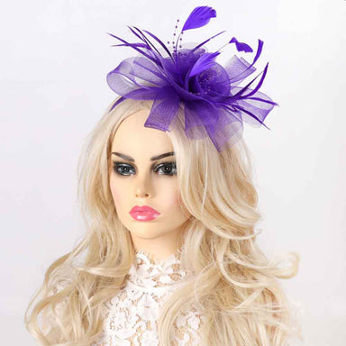 Double Lily Feather Mesh Fascinator - Something Special, Fascinator - SetarTrading Hats 
