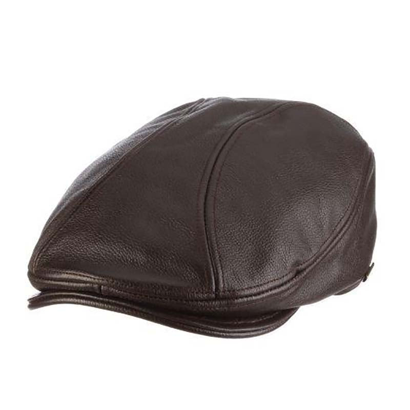 Dundee Leather Flat Cap - Stetson Hat Flat Cap Stetson Hats STW520-BRN2 Brown Small/Medium 