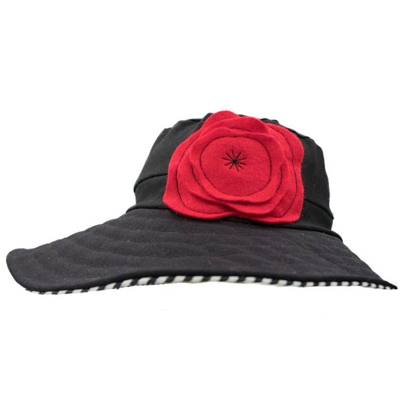 Eco Cotton Stretch Fit Black Sun Hat - Flipside Hats