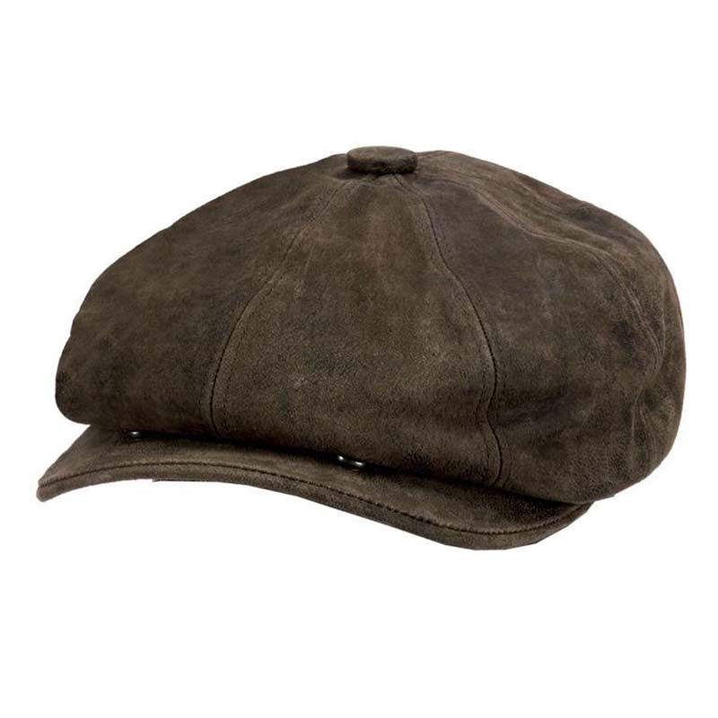 Edison Weathered Leather Newsboy Cap, Large - Stetson Hat, Flat Cap - SetarTrading Hats 