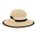 Elegant Double Ribbon Shapeable Brim Sun Hat - Sun 'N' Sand Hats Wide Brim Hat Sun N Sand Hats HH2695B Tan Medium (57 cm) 