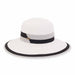 Elegant Double Ribbon Shapeable Brim Sun Hat - Sun 'N' Sand Hats Wide Brim Hat Sun N Sand Hats HH2695A White Medium (57 cm) 