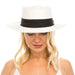 Elegant Straw Boater Hat with 3-Pleat Band - Boardwalk Style Gambler Hat Boardwalk Style Hats    