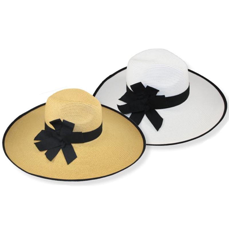 Elegant Wide Brim Straw Hat - Large and X-Large Size Women's Hats Tan / Large (59 cm)