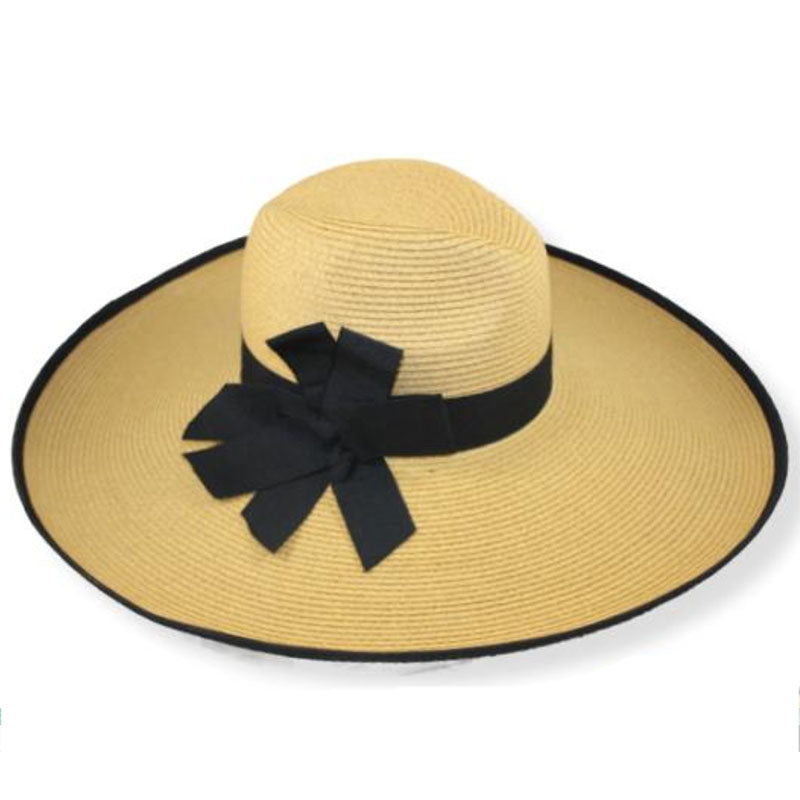 Elegant Wide Brim Straw Hat with Extra-Wide Brim for Women - Jeanne Simmons Hats Safari Hat Jeanne Simmons JS8000 Tan OS (57 cm) 