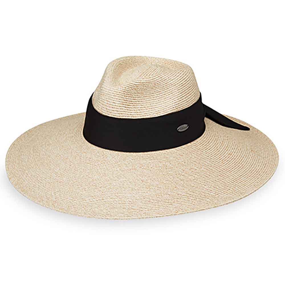Elise Extra Wide Brim Packable Safari Hat  - Wallaroo Hats Safari Hat Wallaroo Hats ELIS-WHBG Natural M/L (58 cm) 