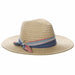 Elsie Striped Chiffon Tie Safari Hat - Cappelli Straworld Safari Hat Cappelli Straworld CSW412-NAT Natural  