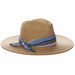 Elsie Striped Chiffon Tie Safari Hat - Cappelli Straworld Safari Hat Cappelli Straworld CSW412-TT Toast  