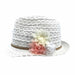 Extra-Small Heads Lace Fedora Hat - Milani Hats Fedora Hat Milani Hats FD157 White S/M (52.5 cm) 