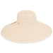 Extra Wide Brim Sun Hat with Metallic Ribbon - Sun'N'Sand Hats Wide Brim Sun Hat Sun N Sand Hats HH2420A Natural Medium (57 cm) 