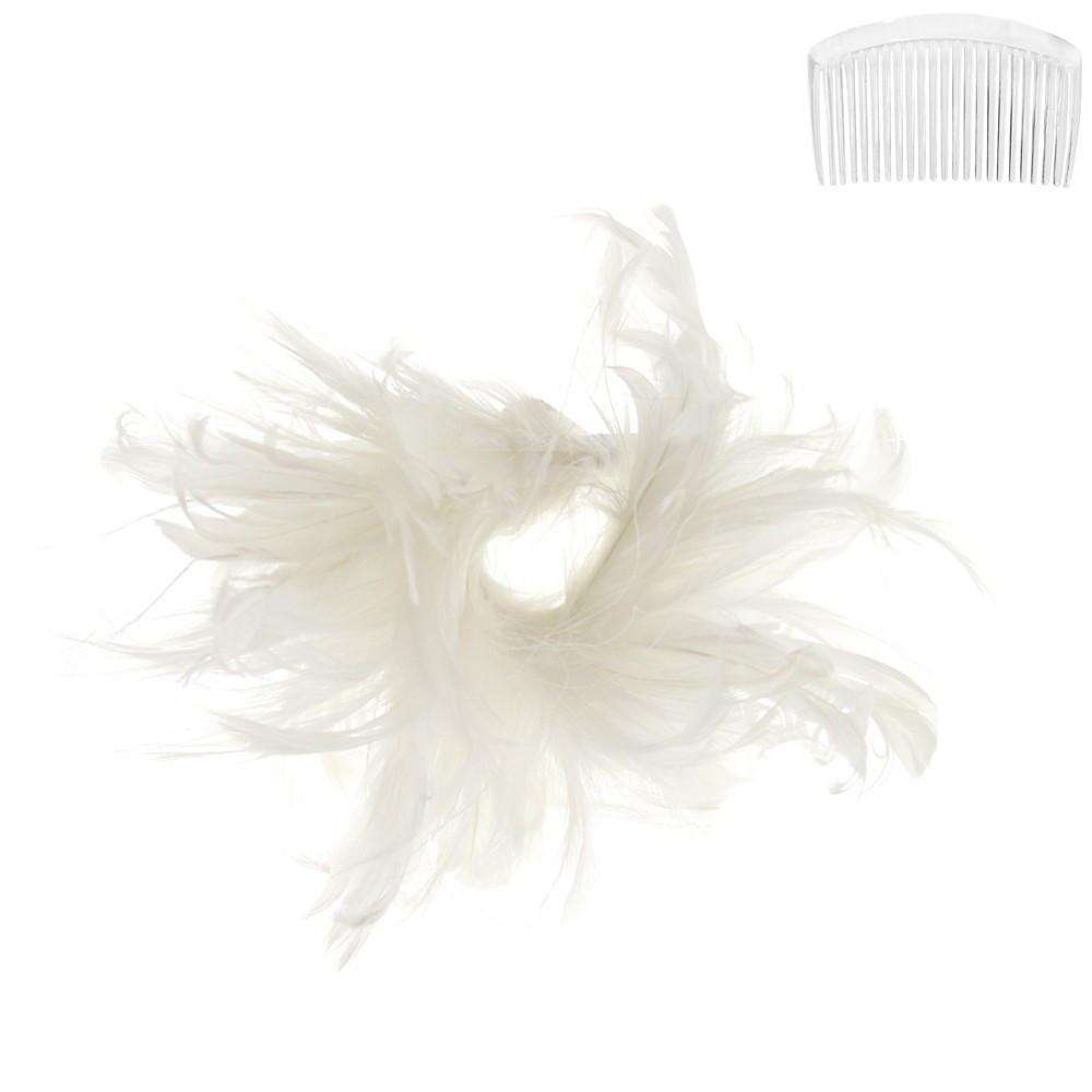 Feather Burst Fascinator Fascinator Something Special LA FT11WH White  