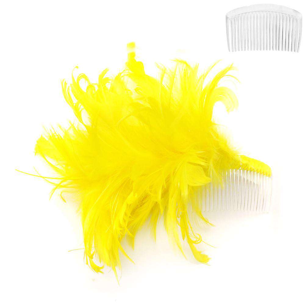 Feather Burst Fascinator Fascinator Something Special LA FT11YW Yellow  