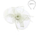 Mesh Flower and Feather Headband Fascinator Something Special LA FT1462IV Ivory  