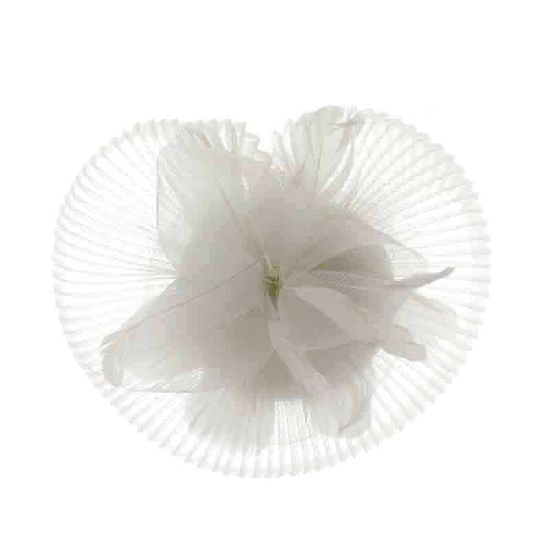 Pleated Mesh Veil Fascinator Fascinator Something Special LA FT17WH White  