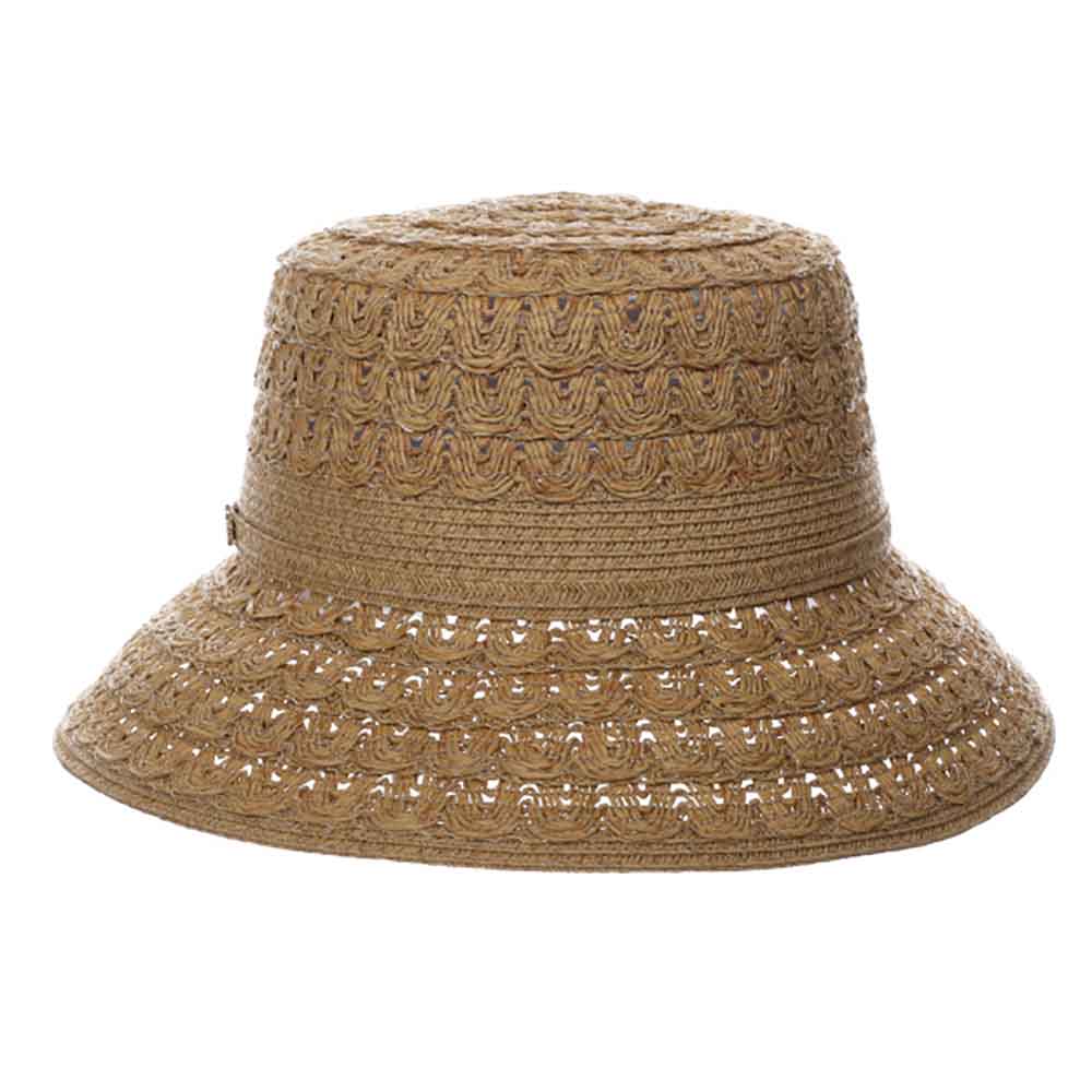Fancy Braid Straw Summer Cloche - Cappelli Straworld Hats Cloche Cappelli Straworld    