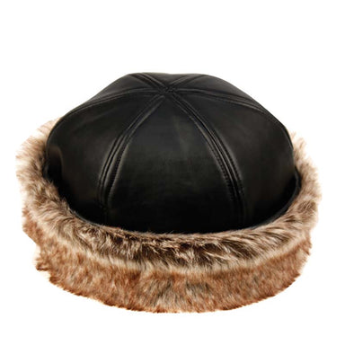 Faux Leather and Fur Pillbox Hat - Angela & William Pillbox Hat Epoch Hats CL2191 Black Large 