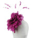 Feather Flower Fascinator Headband - Scala Collection Hats Fascinator Scala Hats LDF68PL Plum  