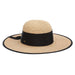 Fine Crocheted Wide Brim Sun Hat with Bound Brim - Scala Collection Wide Brim Sun Hat Scala Hats LT231 Natural OS (57 cm) 