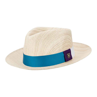 Fine Woven Matte Shantung Fedora - Stacy Adams Hats Fedora Hat Stacy Adams Hats SA696-BLU2 Natural Medium 
