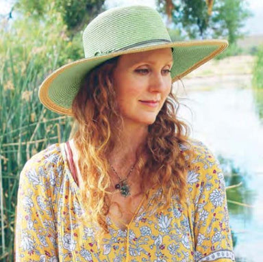 Flat Brim Sun Hat with Contrast Edge Floppy Hat Jeanne Simmons Accessories