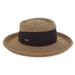 Flat Crown Up Brim Sun Hat - Sun 'N' Sand Hat Bolero Hat Sun N Sand Hats HH2703B Black Tweed M/L (58 cm) 