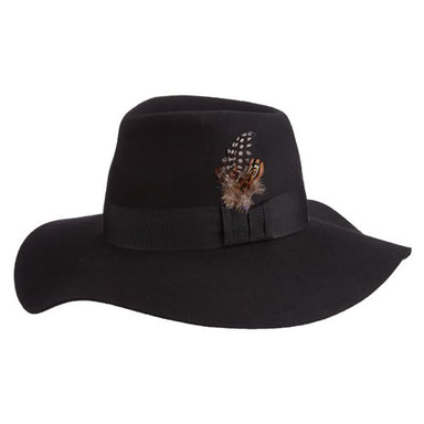 Floppy Brim Wool Felt Women's Safari Hat - Brooklyn Hats Safari Hat Brooklyn Hat BKN1413 Black Medium (57 cm) 