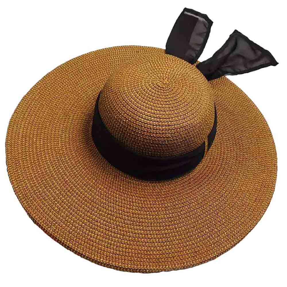 Floppy Wide Brim Sun Hat with Scarf - Milani Hats  display picture 3