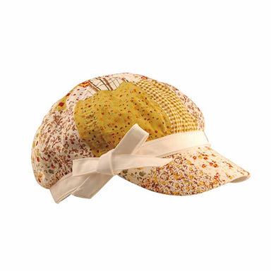 Floral Patchwork Cotton Newsboy Cap for Small Heads Cap MegaCI MC6572Y-YW Yellow Small (55 cm) 