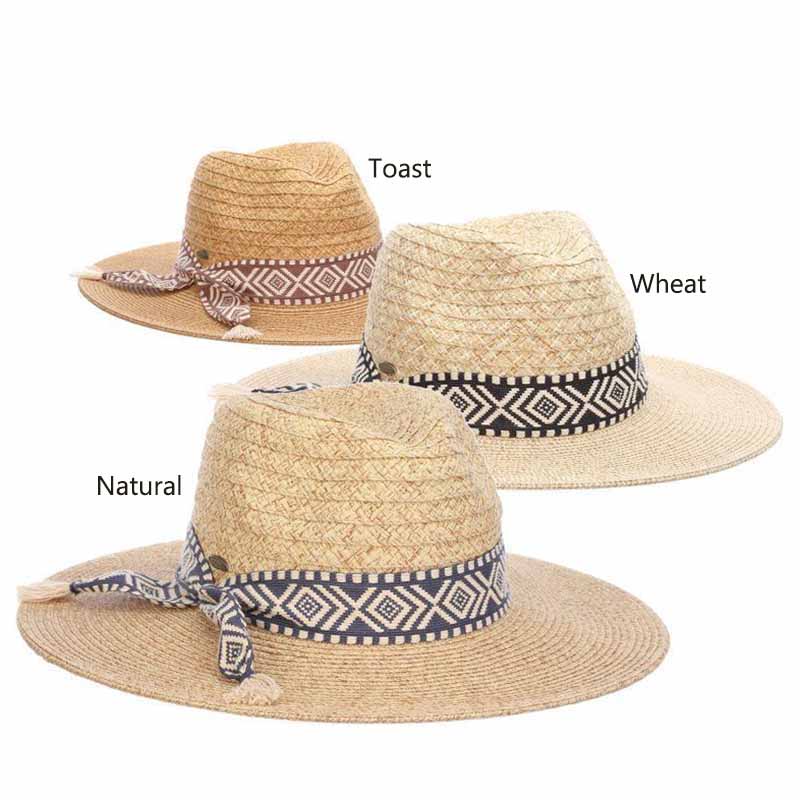 Florentino Safari Hat with Tribal Band - Scala Hats Safari Hat Scala Hats LP323 Wheat tweed Medium (57 cm) 