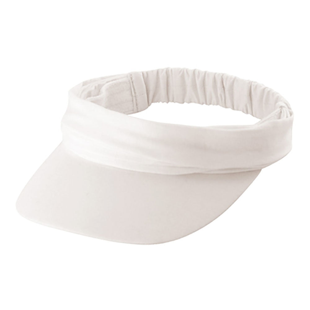 Fold Away Crown Cotton Sun Visor Cap for Small Heads - MCI Hats Visor Cap MegaCI 4080B-WHT White 53-56 cm 
