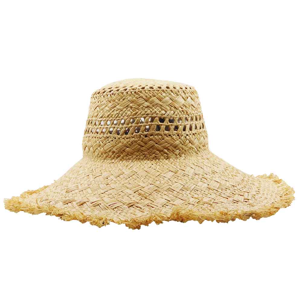Frayed Edge Straw Bolero Hat - Brooklyn Hat Co Bolero Hat Brooklyn Hat BKN1621 Natural  