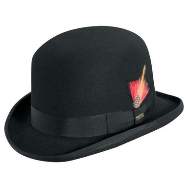 Furlong Structured Wool Felt Derby Hat - Scala Hat Bowler Hat Scala Hats WF506-BLK2 Black Medium (22.25") 