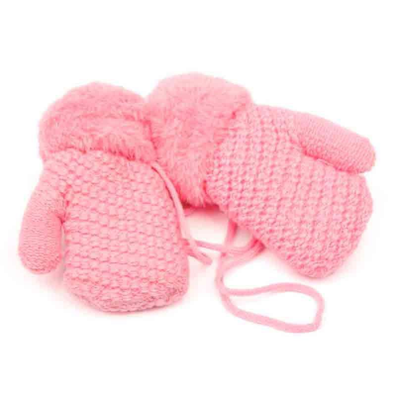 Kid's Knit Mittens with Sherpa LIning Gloves Epoch Hats gl2016hp Pink  