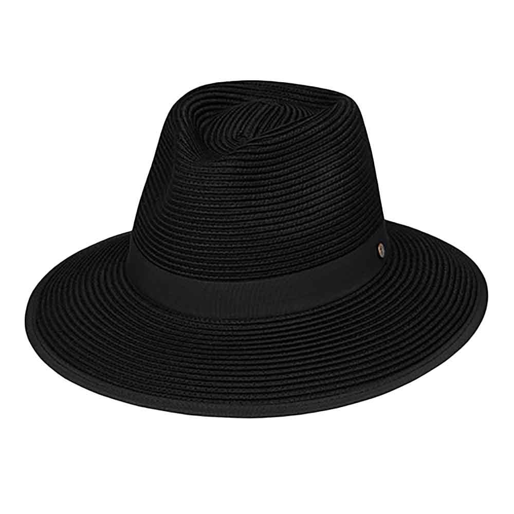 Gabi Ponytail Hole Fedora - Wallaroo Hats Safari Hat Wallaroo Hats GABI-BLK Black M/L (58 cm) 