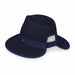 Gabi Ponytail Hole Fedora - Wallaroo Hats Safari Hat Wallaroo Hats GABI-NAV Navy M/L (58 cm) 