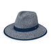 Gabi Ponytail Hole Fedora - Wallaroo Hats Safari Hat Wallaroo Hats GABI-MNV Mixed Navy M/L (58 cm) 