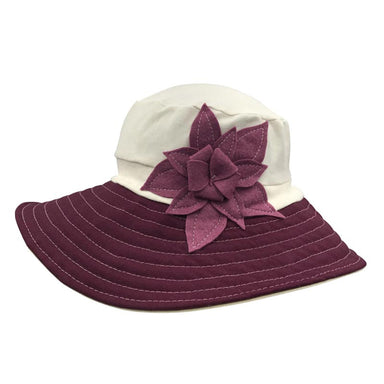 Garibaldi Organic Cotton Stretch Fit Sun Hat - Flipside Hats Wide Brim Hat Flipside Hats H017-011 Burgundy  
