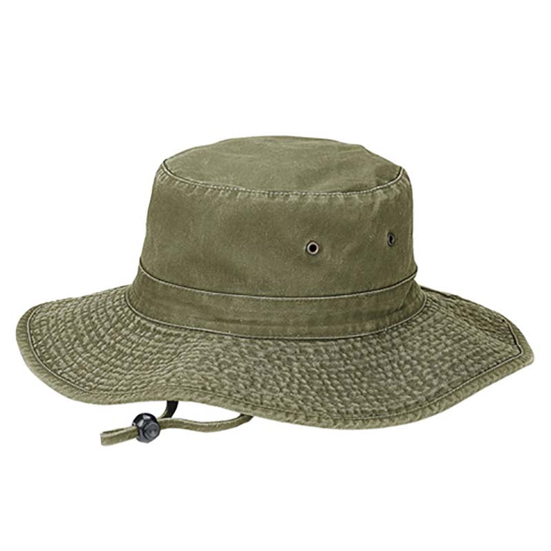 Garment Washed Cotton Boonie Hat with Chin Strap - MCI Olive / Medium (57 cm)