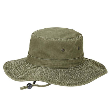 Garment Washed Cotton Boonie Hat with Chin Strap - MCI Bucket Hat MegaCI MC7804A-OLs Olive Small (55 cm)