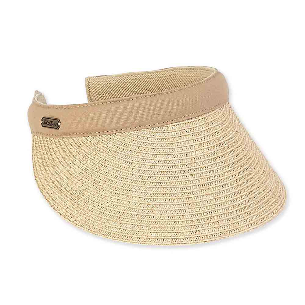 Giana Tweed Braid Clip-On Sun Visor - Sun 'N' Sand Hats, Visor Cap - SetarTrading Hats 