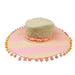 Golden Thread Pink Jacquard Bohemian Hat  - America and Beyond, Wide Brim Hat - SetarTrading Hats 