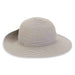 Grey Pinned Up Brim Sun Hat with Sash - Sun 'N' Sand Hats Facesaver Hat Sun N Sand Hats HH2624B Grey Medium (57 cm) 