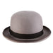 Grey Structured Wool Felt Bowler Hat - Scala Men's Hats Bowler Hat Scala Hats    