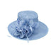 Small Brim Sinamay Dress Hat with Flower Blossom Dress Hat Something Special Hat hf2805lb Light Blue  