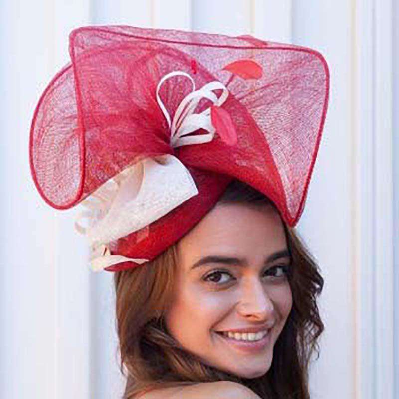 Two Tone Tall Sinamay Fascinator with Bow - Something Special Hat Fascinator Something Special Hat    